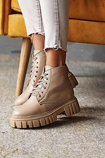 Beige massive boots for the winter made of genuine leather  8019119 photo №6