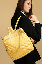 Женская стеганная сумка-рюкзак желтого цвета SamBag 8045119 фото №1