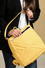 Женская стеганная сумка-рюкзак желтого цвета SamBag 8045119 фото №4