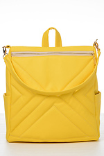 Жіноча стьобана сумка-рюкзак жовтого кольору SamBag 8045119 фото №8