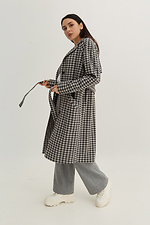 Stylish cashmere coat for autumn with houndstooth belt Garne 3039120 photo №2