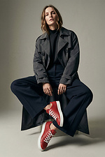 Red sneakers on molded sole in genuine leather  4207120 photo №5