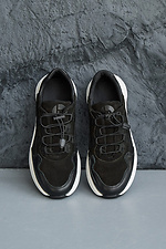 Подростковые кроссовки кожаные весенне - осенние черно - белого цвета  2505121 фото №3