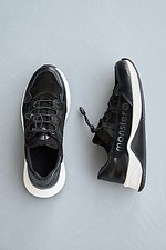 Подростковые кроссовки кожаные весенне - осенние черно - белого цвета  2505121 фото №7