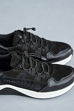 Подростковые кроссовки кожаные весенне - осенние черно - белого цвета  2505121 фото №8