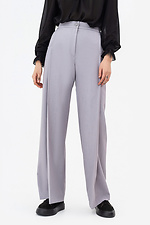 Wide straight trousers COLETTE gray with square pockets Garne 3042121 photo №1