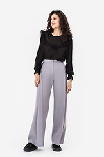 Wide straight trousers COLETTE gray with square pockets Garne 3042121 photo №2