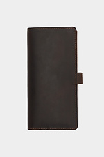 Великий жіночий гаманець із натуральної шкіри коричневого кольору на кнопці Garne 3300121 фото №2