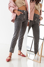 Весенние высокие джинсы слоуч серые зауженные  4009121 фото №2