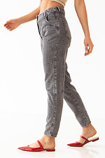 Весенние высокие джинсы слоуч серые зауженные  4009121 фото №5