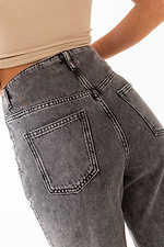 Весенние высокие джинсы слоуч серые зауженные  4009121 фото №7