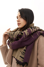 Полушерстяной объемный шарф на зиму Garne 4516121 фото №3