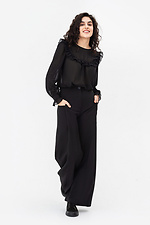 Wide straight trousers COLETTE black with square pockets Garne 3042122 photo №10