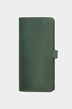Великий жіночий гаманець із натуральної шкіри зеленого кольору на кнопці Garne 3300122 фото №2