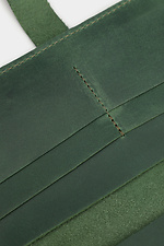 Große Damengeldbörse aus grünem Echtleder mit Knopf Garne 3300122 Foto №4