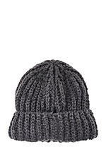 Объемный теплый комплект на зиму: шапка, шарф крупной вязки  4038122 фото №3