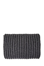 Объемный теплый комплект на зиму: шапка, шарф крупной вязки  4038122 фото №5