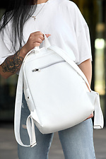 White classic women's backpack with external pocket SamBag 8045122 photo №3