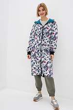 DILLIS reversible long raincoat coat with hood and ties Garne 3038123 photo №2