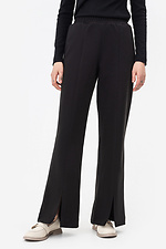 Теплі штани прямого крою TESSA чорного кольору з розрізами знизу Garne 3042123 фото №1