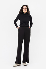 Теплые брюки прямого кроя TESSA черного цвета с разрезами снизу Garne 3042123 фото №2