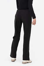 Теплые брюки прямого кроя TESSA черного цвета с разрезами снизу Garne 3042123 фото №4