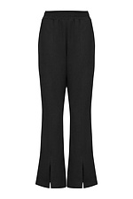 Ciepłe, proste spodnie TESSA w kolorze czarnym z rozcięciami u dołu Garne 3042123 zdjęcie №6