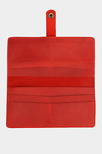 Великий жіночий гаманець із натуральної шкіри червоного кольору на кнопці Garne 3300123 фото №3