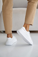 Женские кожаные весенне - осенние кроссовки белые  2505124 фото №5