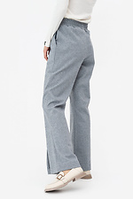 Теплые брюки прямого кроя TESSA серого цвета с разрезами снизу Garne 3042124 фото №4