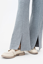 Теплые брюки прямого кроя TESSA серого цвета с разрезами снизу Garne 3042124 фото №5