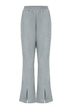 Теплые брюки прямого кроя TESSA серого цвета с разрезами снизу Garne 3042124 фото №6