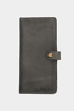 Large women's wallet made of gray genuine leather with a button Garne 3300124 photo №1