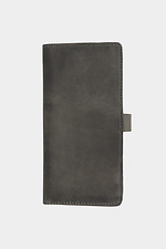 Великий жіночий гаманець із натуральної шкіри сірого кольору на кнопці Garne 3300124 фото №2