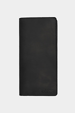 Große schwarze Unisex-Geldbörse aus echtem Leder ohne Magnet Garne 3300125 Foto №1