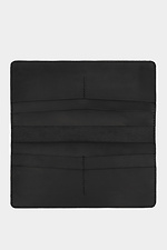 Große schwarze Unisex-Geldbörse aus echtem Leder ohne Magnet Garne 3300125 Foto №3