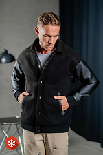 Men's Warm Cashmere Bomber Jacket TEAMV Casual Black Teamv 8034125 photo №5