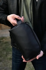 Чорна чоловіча сумочка з матового шкірозамінника Mamakazala 8038125 фото №3
