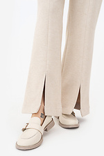 Warm TESSA straight-fit trousers in milky color with slits at the bottom Garne 3042126 photo №9