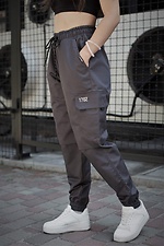 Gray cotton cargo pants with cuffs Without 8048126 photo №1