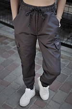 Gray cotton cargo pants with cuffs Without 8048126 photo №2