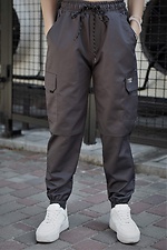 Gray cotton cargo pants with cuffs Without 8048126 photo №5