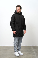 Herren Warme Lange Winterparkajacke Schneemann Schwarz Without 8056126 Foto №2