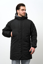 Herren Warme Lange Winterparkajacke Schneemann Schwarz Without 8056126 Foto №3
