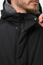 Herren Warme Lange Winterparkajacke Schneemann Schwarz Without 8056126 Foto №6