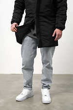 Herren Warme Lange Winterparkajacke Schneemann Schwarz Without 8056126 Foto №7