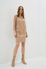 Short straight fit suede dress with 3/4 sleeves Garne 3039127 photo №2