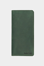 Большой зеленый кошелек унисекс из натуральной кожи без магнита Garne 3300127 фото №1