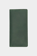 Große grüne Unisex-Geldbörse aus echtem Leder ohne Magnet Garne 3300127 Foto №2