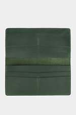 Большой зеленый кошелек унисекс из натуральной кожи без магнита Garne 3300127 фото №3
